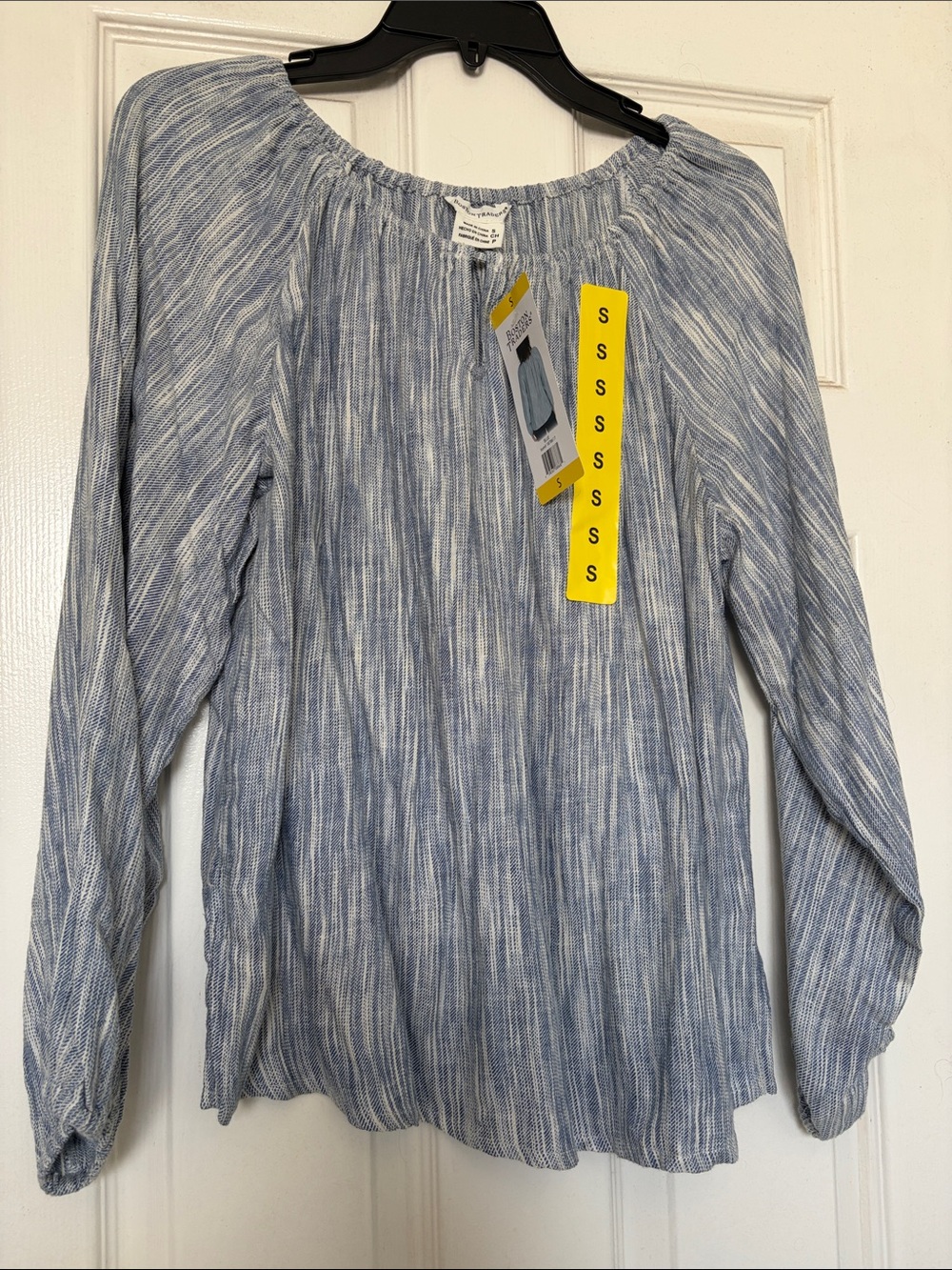 Boston Traders Light Blue Striped Peasant Blouse